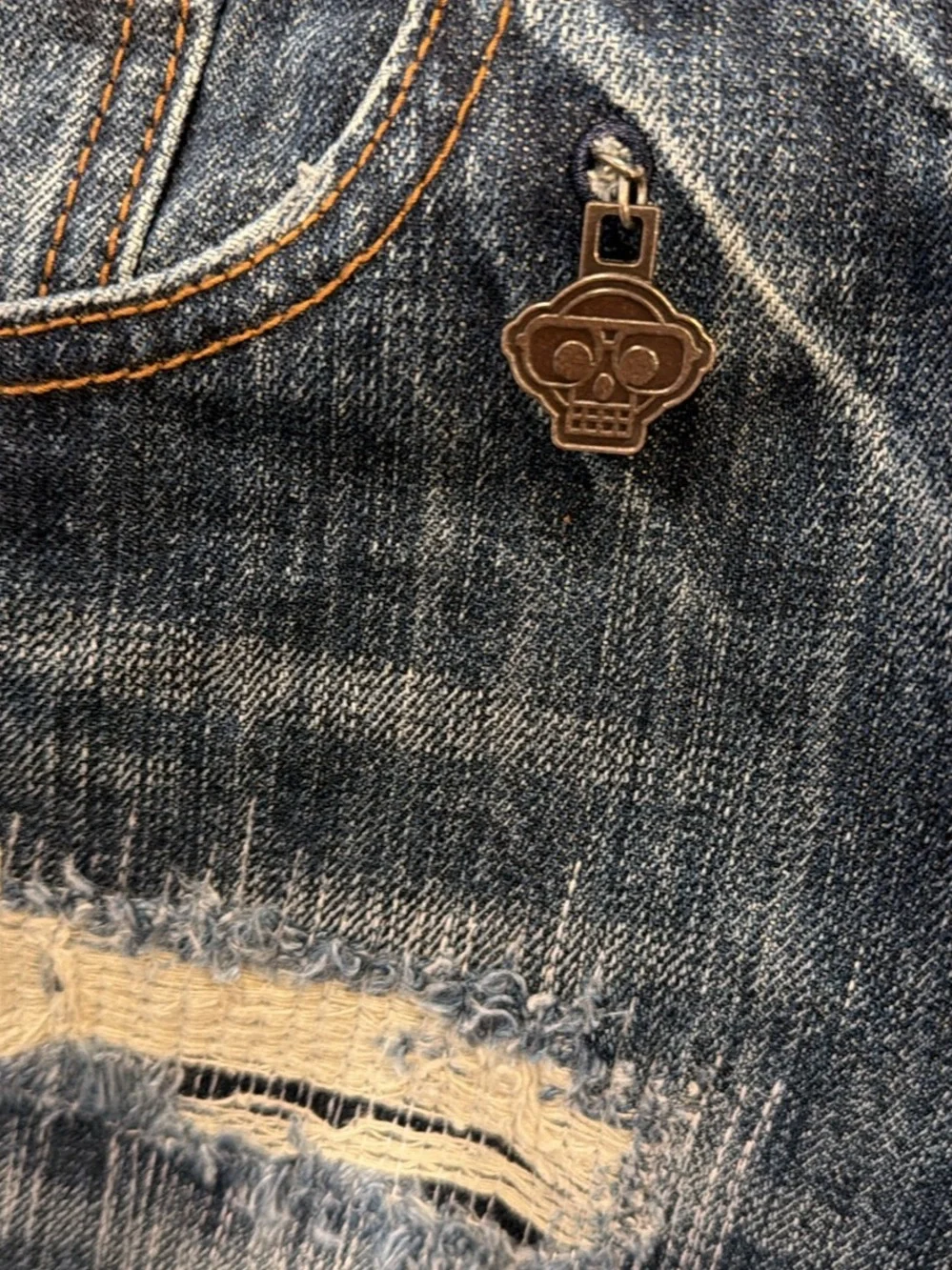 Mostly Heard Barley SeenDistressed Patch Blue Men’s Jeans